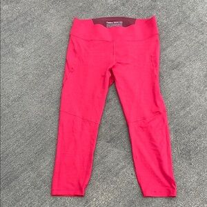 Outdoor Voices leggings coral scarlet pink cropped Tech Sweat 3/4 length XL